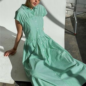 Joan Shirt Dress Kelly Stripe - Lisa Says Gah